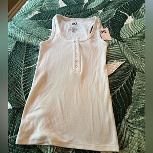 NEW SÓ HENLEY EHITE TANK TOP SZ SMALL